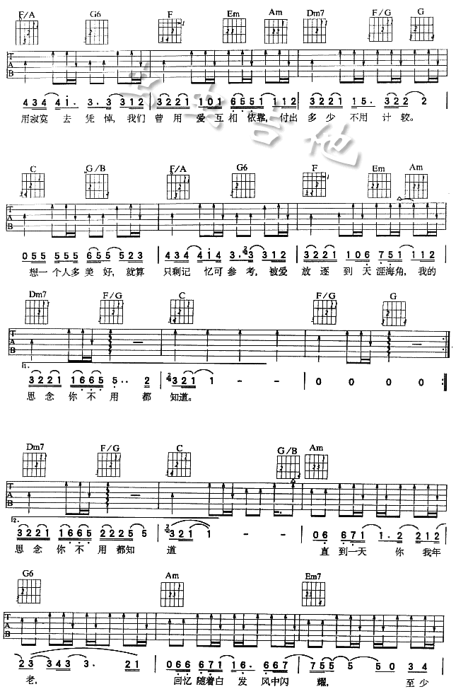 不想讓你知道吉他譜- 2
