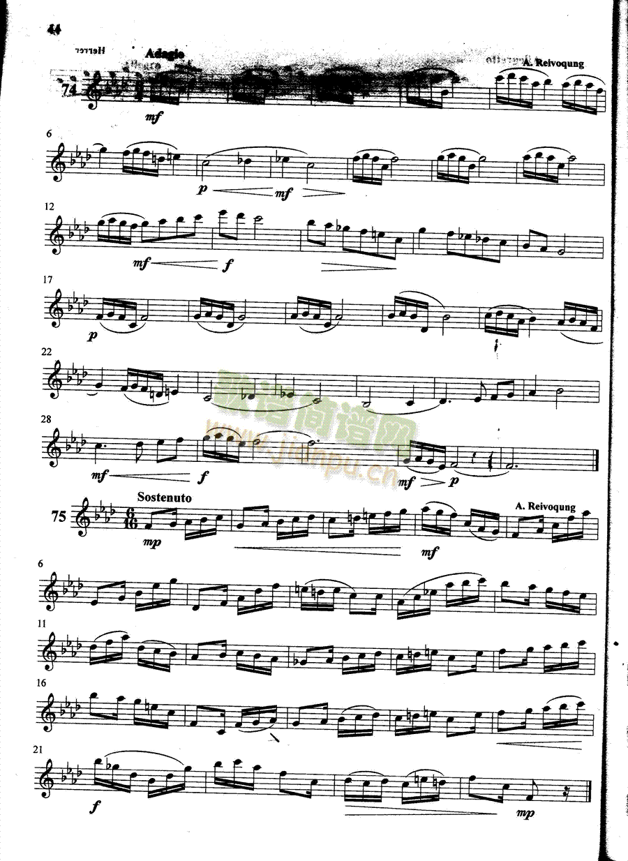 萨克斯管练习曲第100—044页(萨克斯谱)1