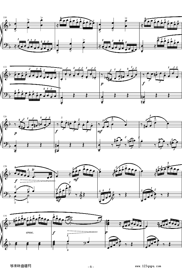 莫扎特F大调钢琴奏鸣曲K280-莫扎特(钢琴谱)6