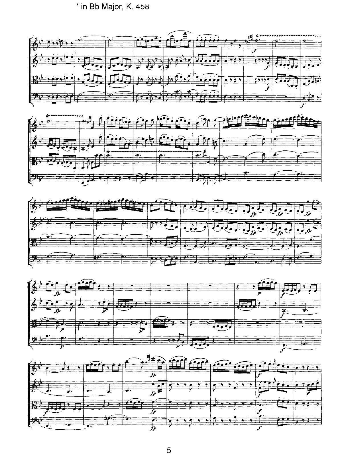 Mozart Quartet No 17 in Bb Major K 458(總譜)5