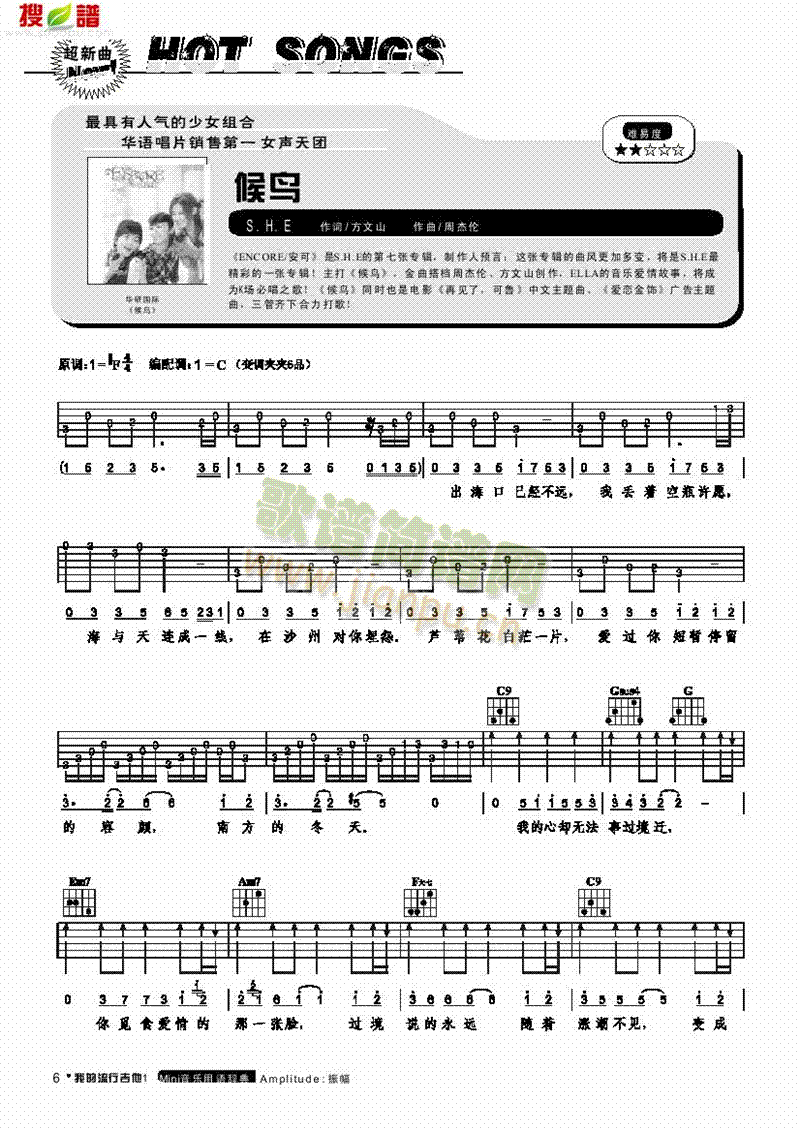 候鸟-弹唱吉他类流行(其他乐谱)1