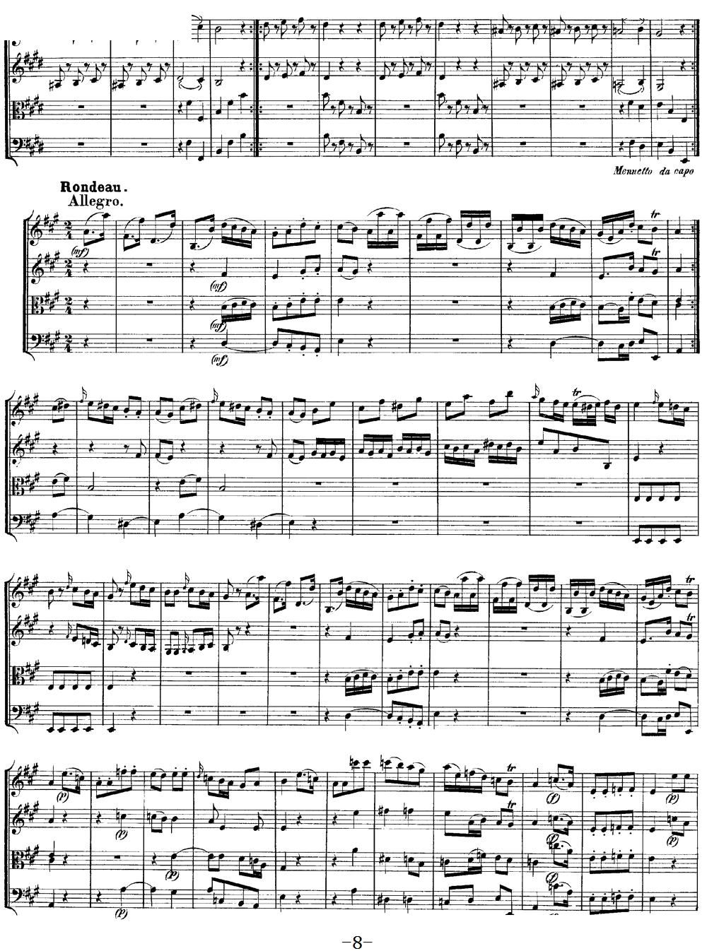 Mozart Quartet No 9 in A Major K 169(总谱)8