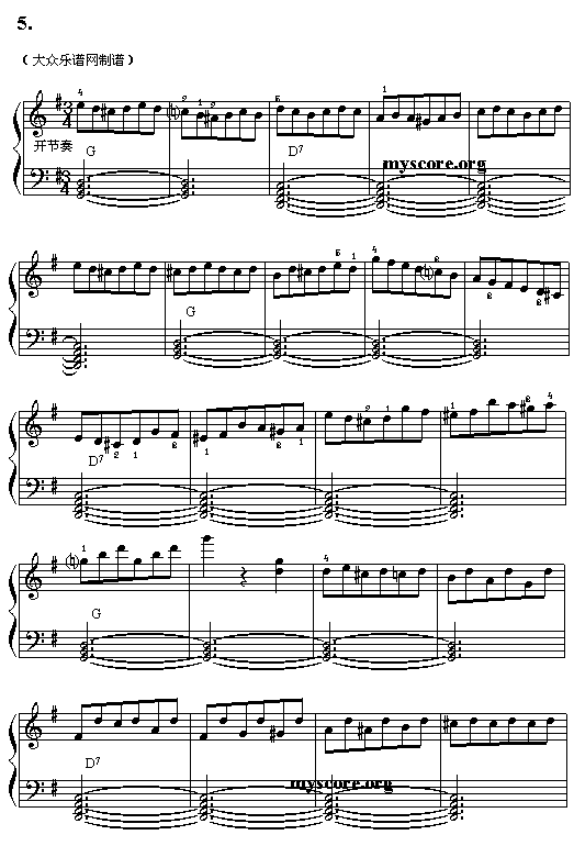 (046)威尼斯狂欢节(电子琴谱)5