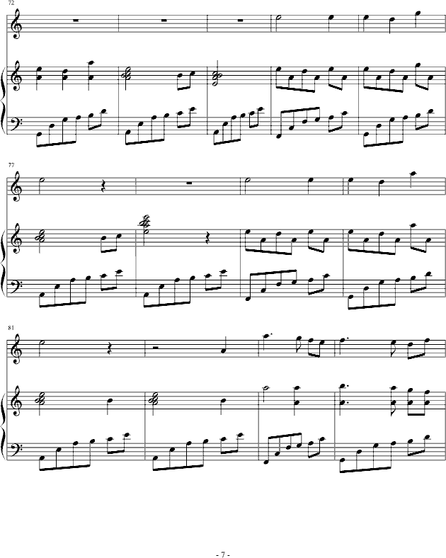 寻梦 钢琴加小提琴(钢琴谱)7