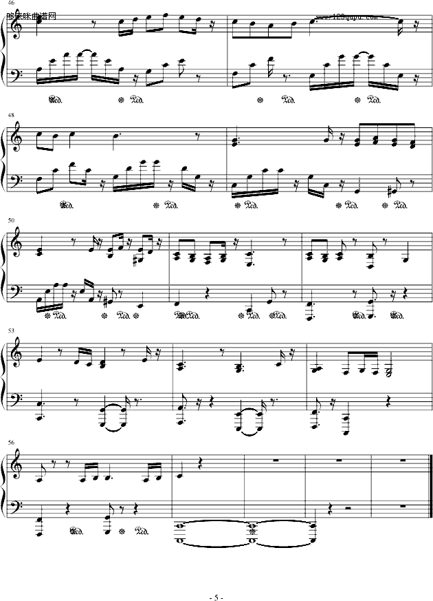 卡农-新版-帕赫贝尔-Pachelbel(钢琴谱)5