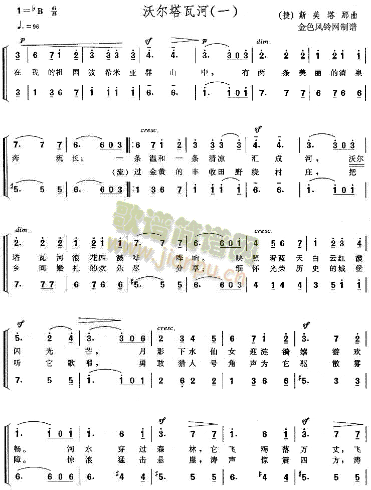 沃尔塔瓦河(合唱谱)1