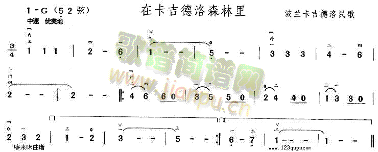 在卡吉德洛森林里(二胡譜)1