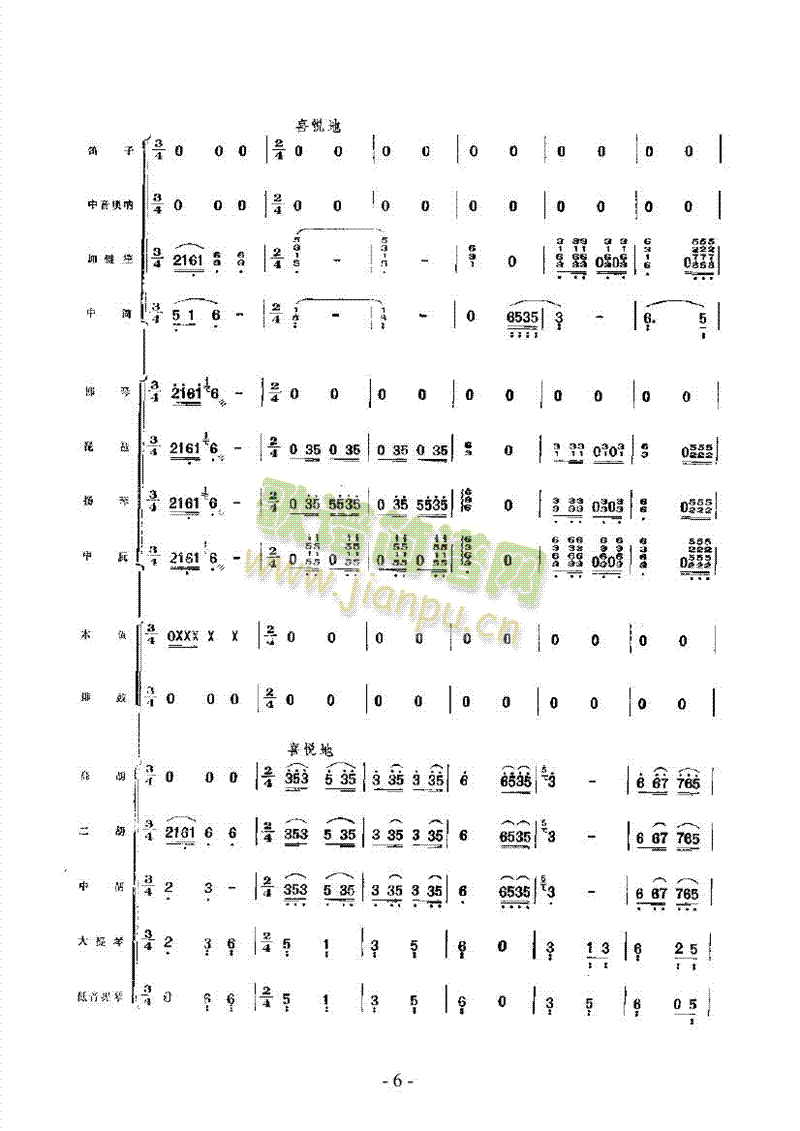 黃楊扁擔(dān)樂隊(duì)類民樂合奏(其他樂譜)6