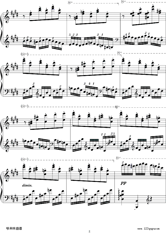 练习曲Op.72No.1-莫什科夫斯基(钢琴谱)5