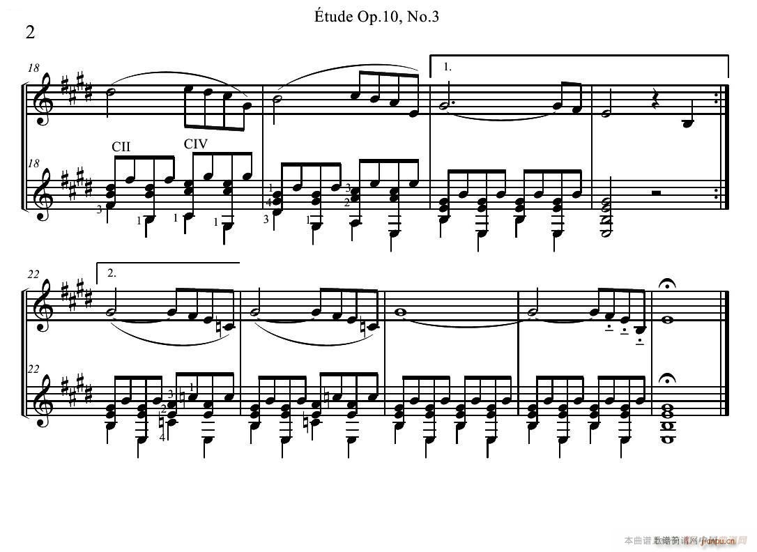 Etude in E major Op 10 No 3 小提琴吉它二重奏 2