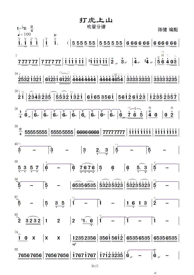 打虎上山 民乐合奏(总谱)16
