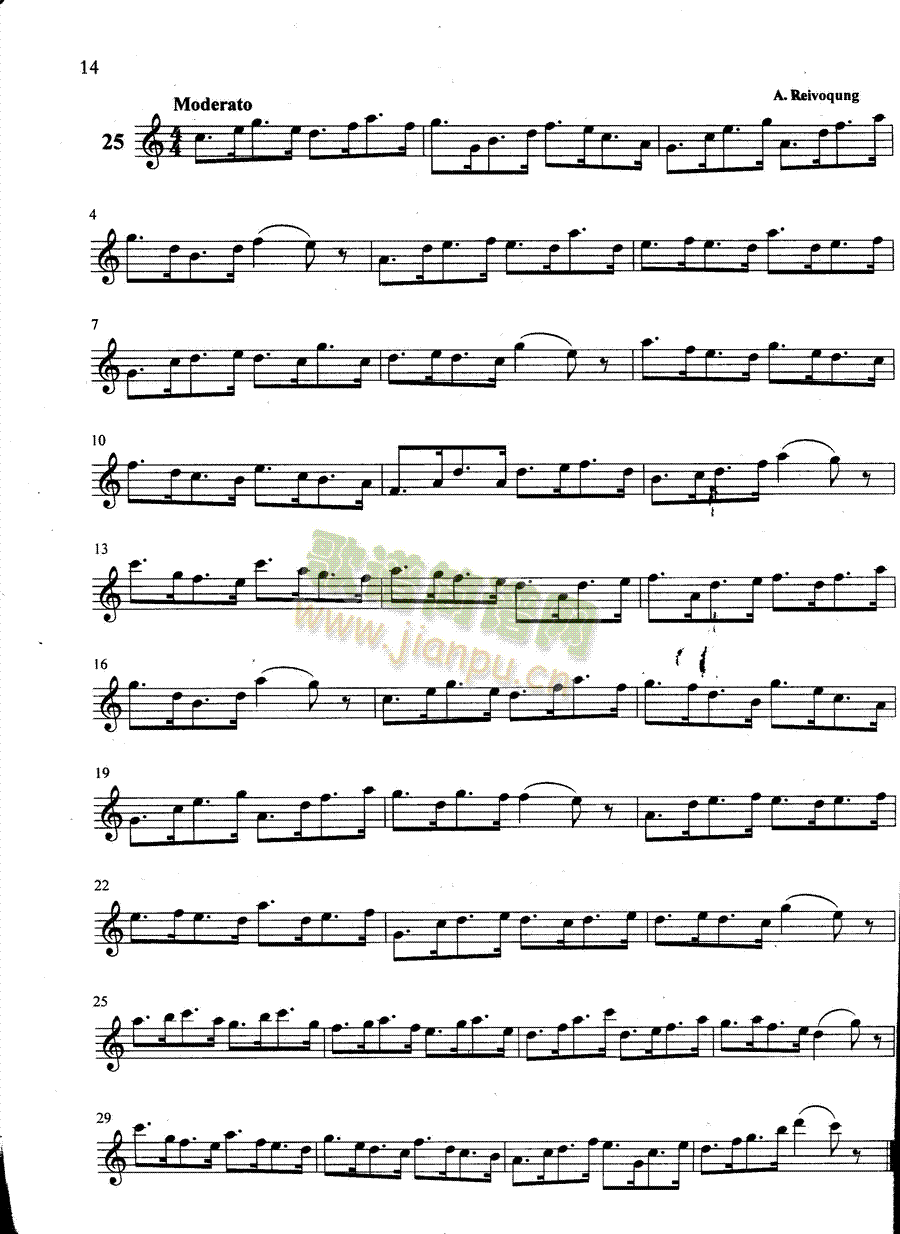 萨克斯管练习曲第100—014页(萨克斯谱)1