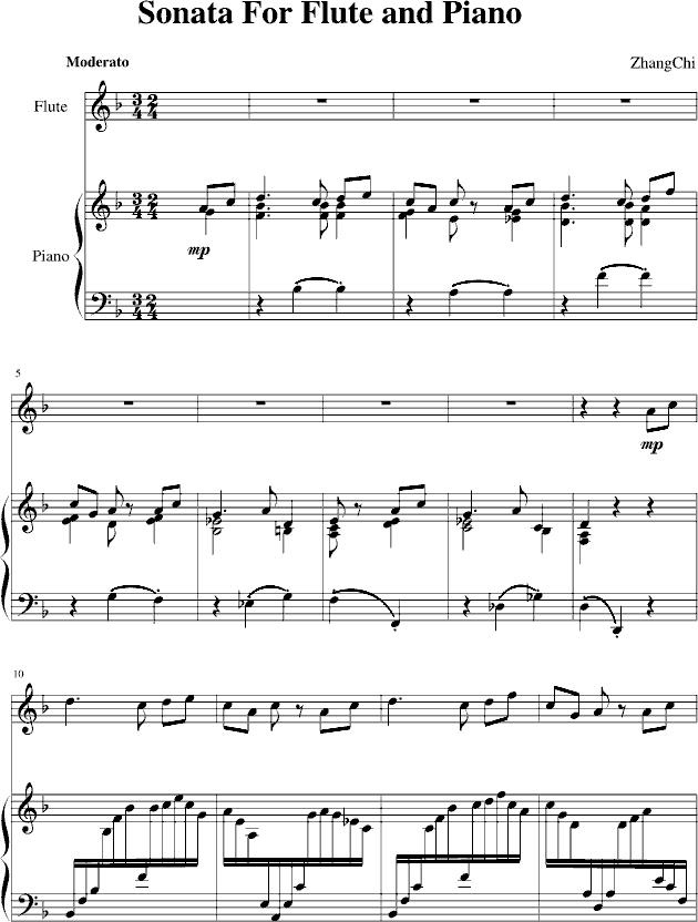 长笛钢琴奏鸣曲(笛箫谱)1