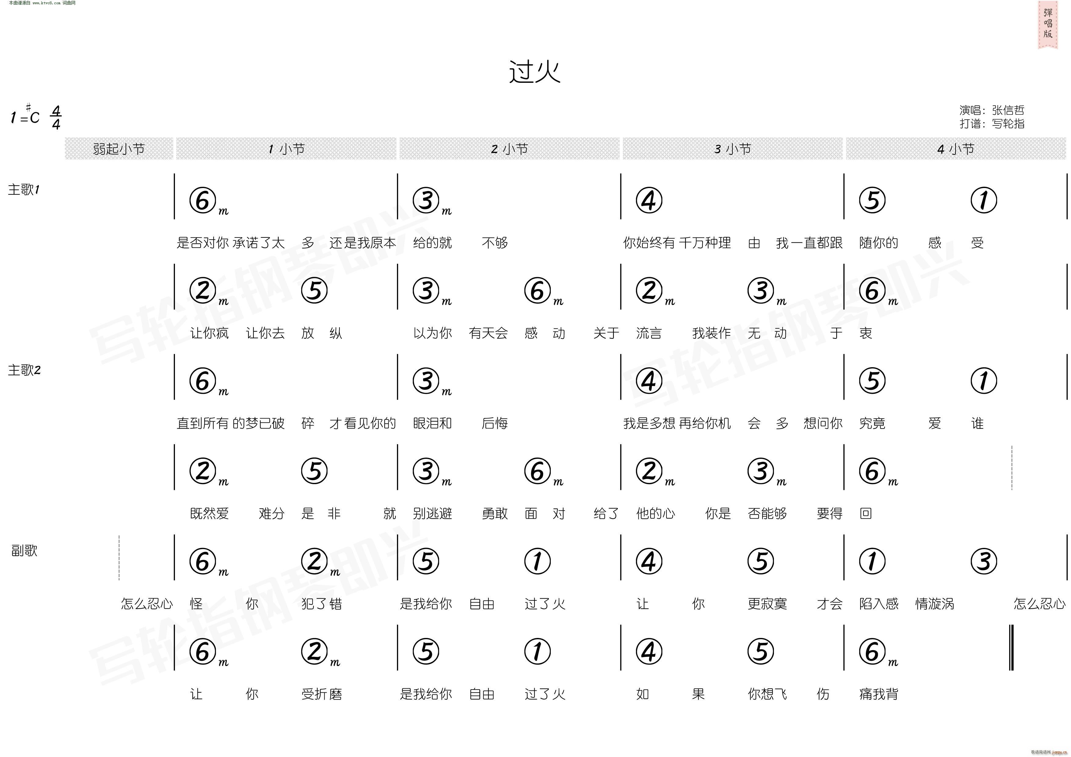 过火 简和谱(六字歌谱)3