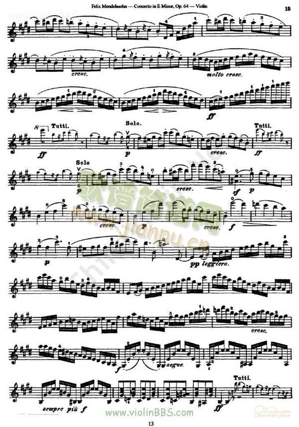 门德尔松Concerto(小提琴谱)6