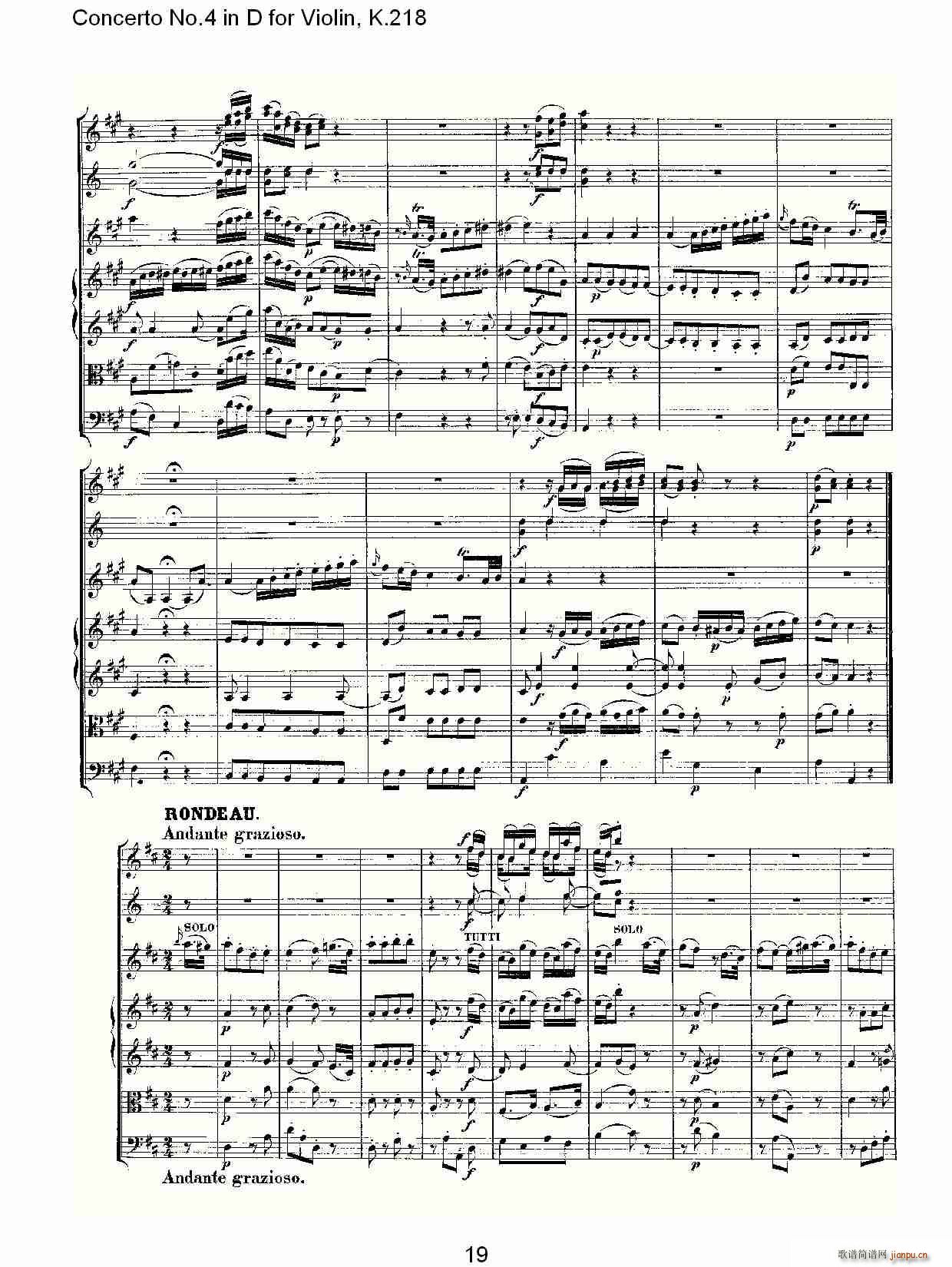 Concerto No.4 in D for Violin, K.218(小提琴谱)19