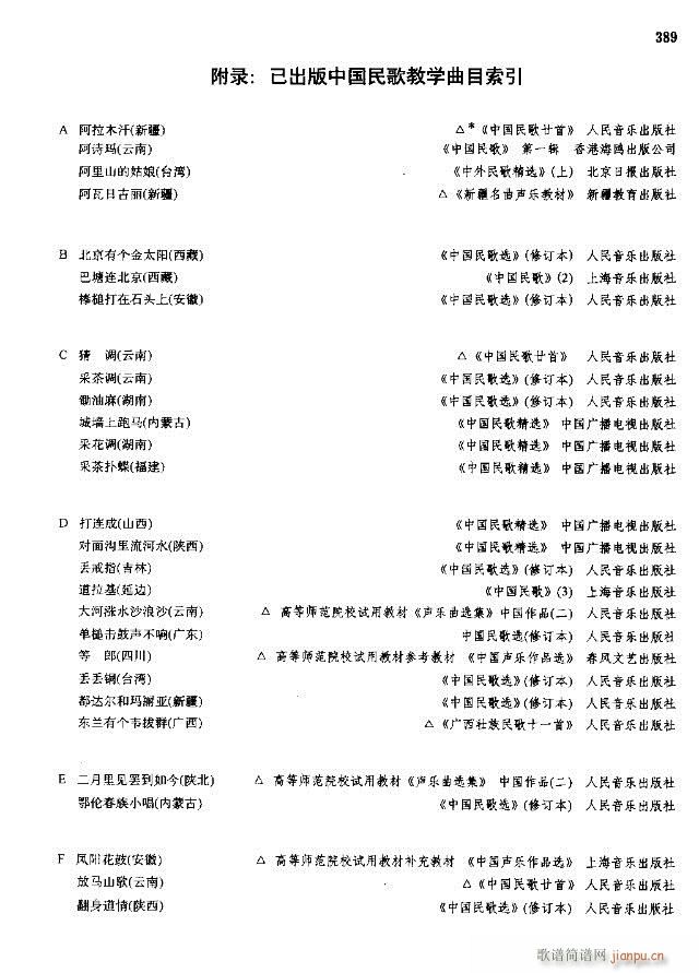 中国民间歌曲选  下册359-394线谱版(十字及以上)1
