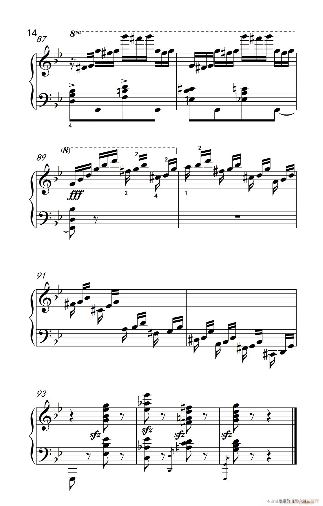 第九级3 练习曲 No 2 中央音乐学院 钢琴 业余 考级教程 7 9级(钢琴谱)14