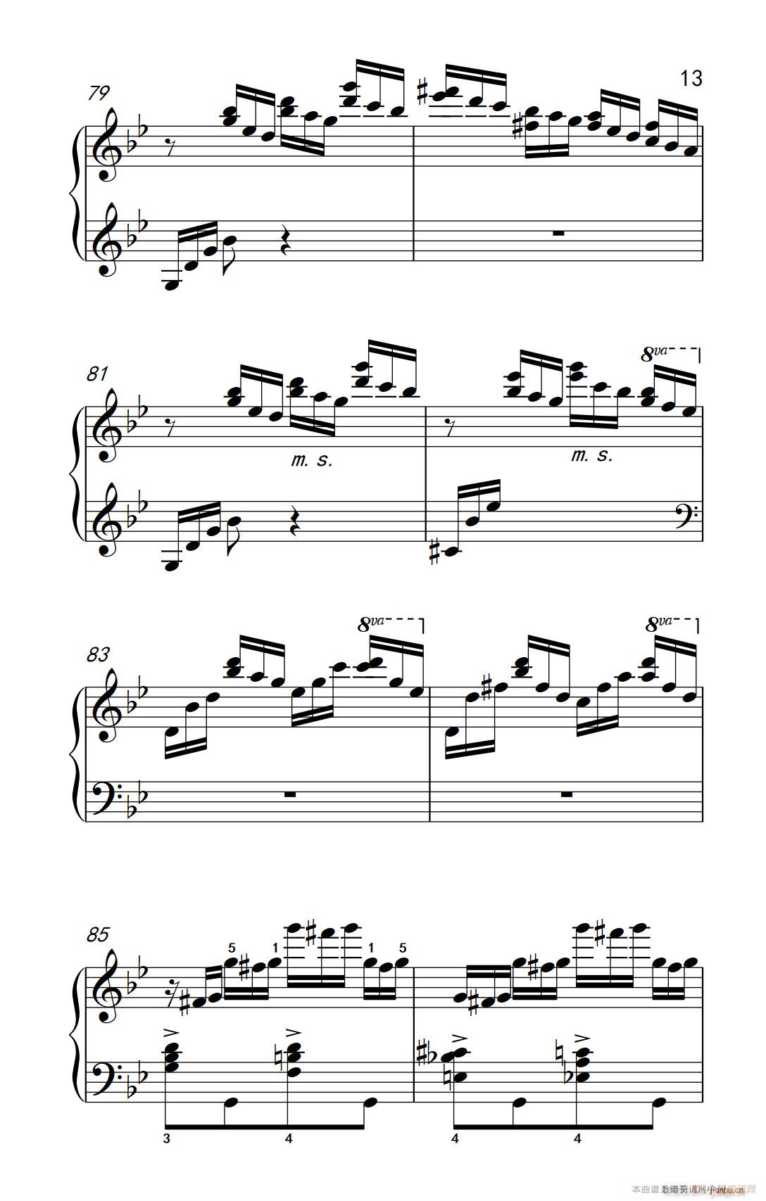 第九级3 练习曲 No 2 中央音乐学院 钢琴 业余 考级教程 7 9级(钢琴谱)13
