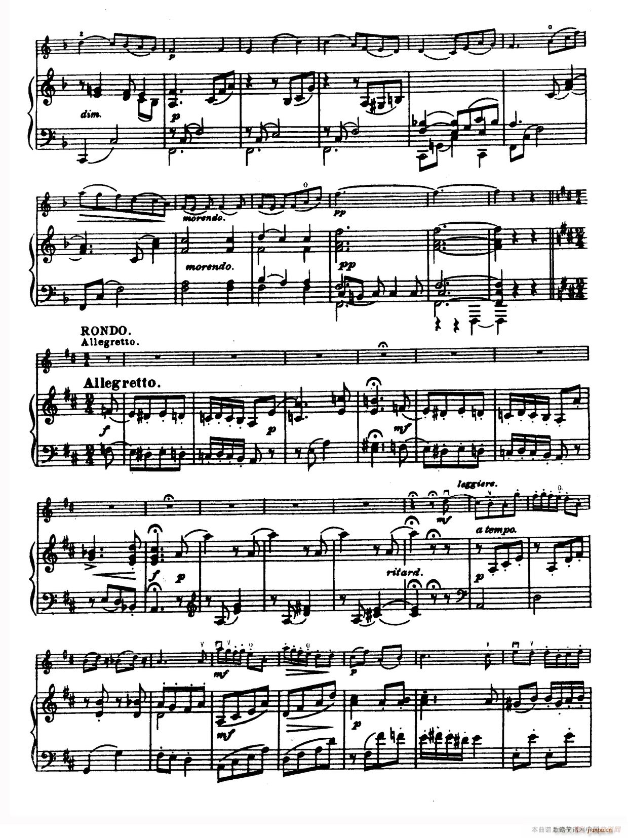 D大调学生协奏曲 塞茨作品第14号(小提琴谱)7
