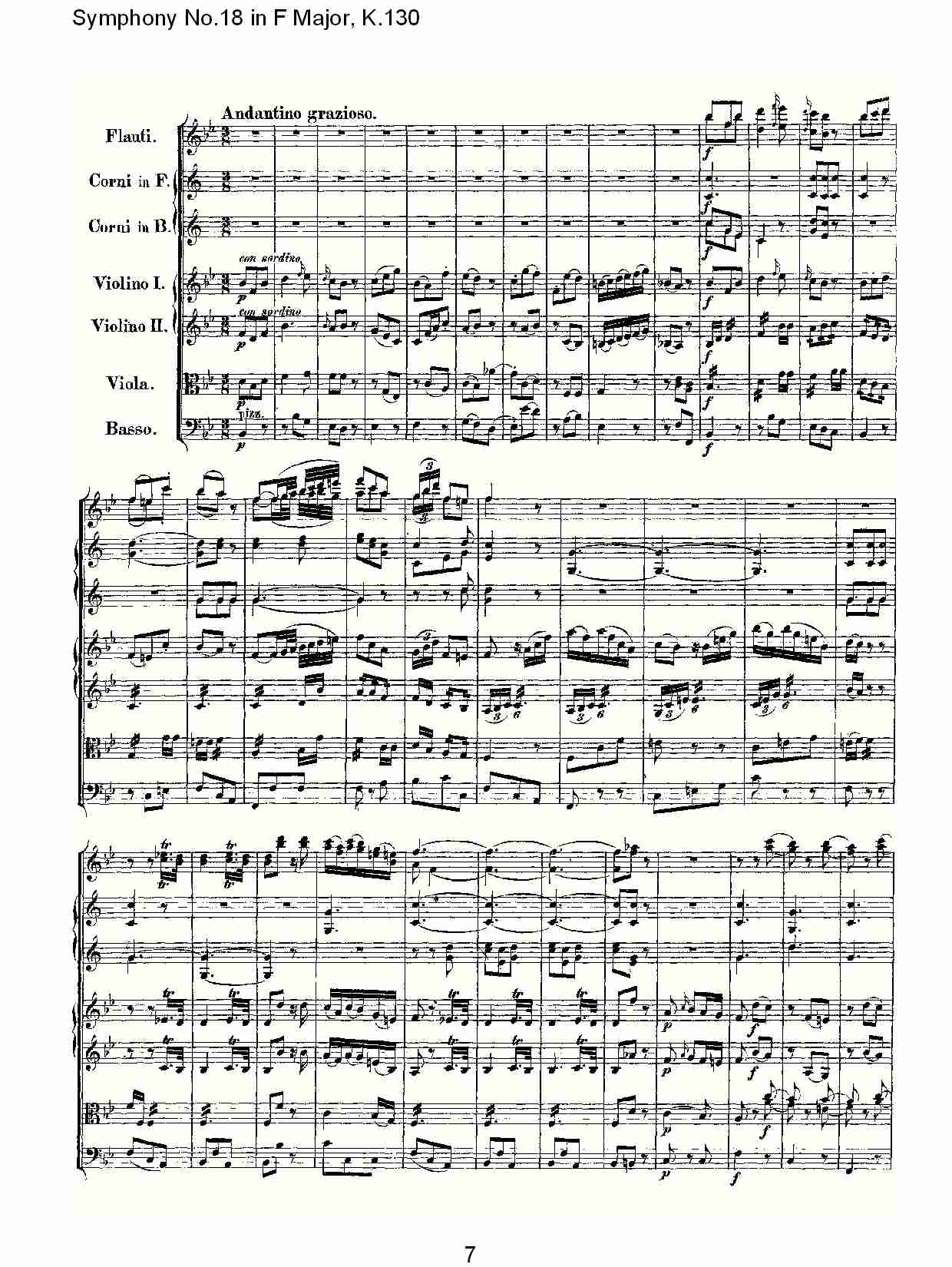 F大调第十八交响曲K.130(总谱)7