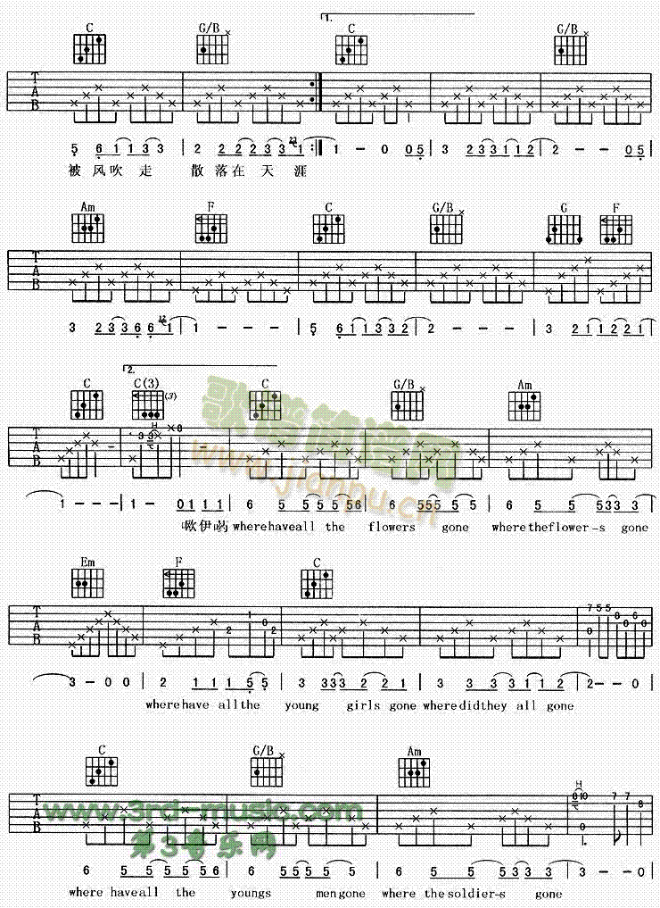 那些花兒(吉他譜)3