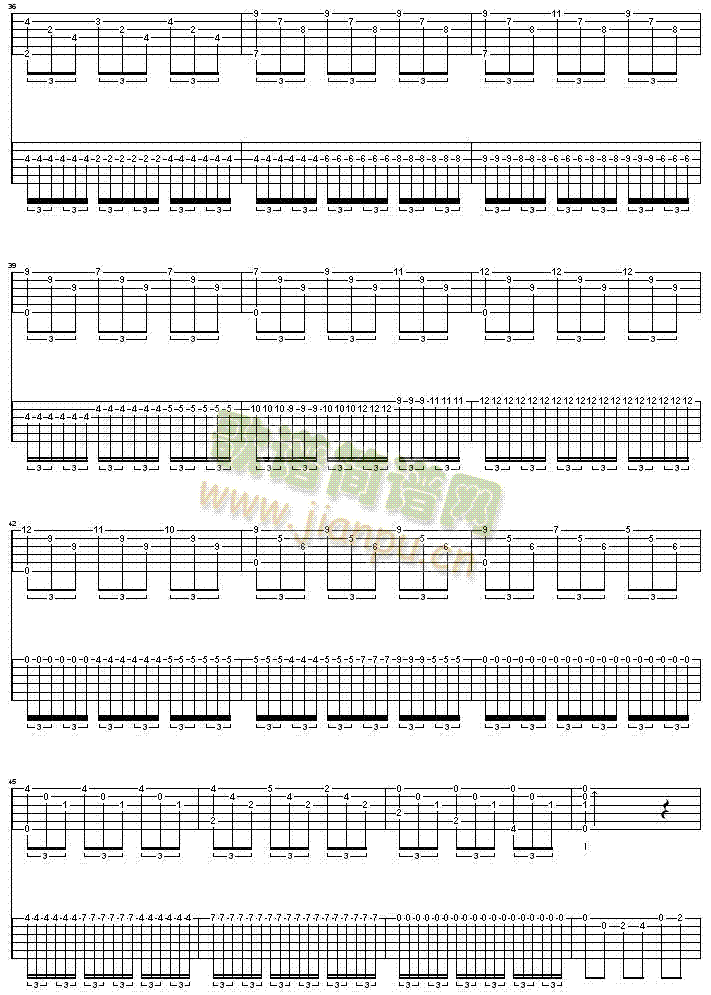 爱的罗曼斯-双吉他版吉他谱 4