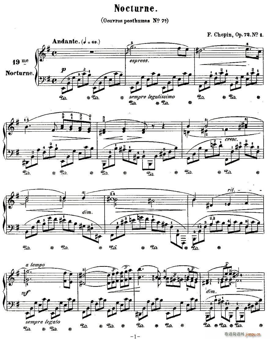E小调夜曲Op.72－1(十字及以上)1