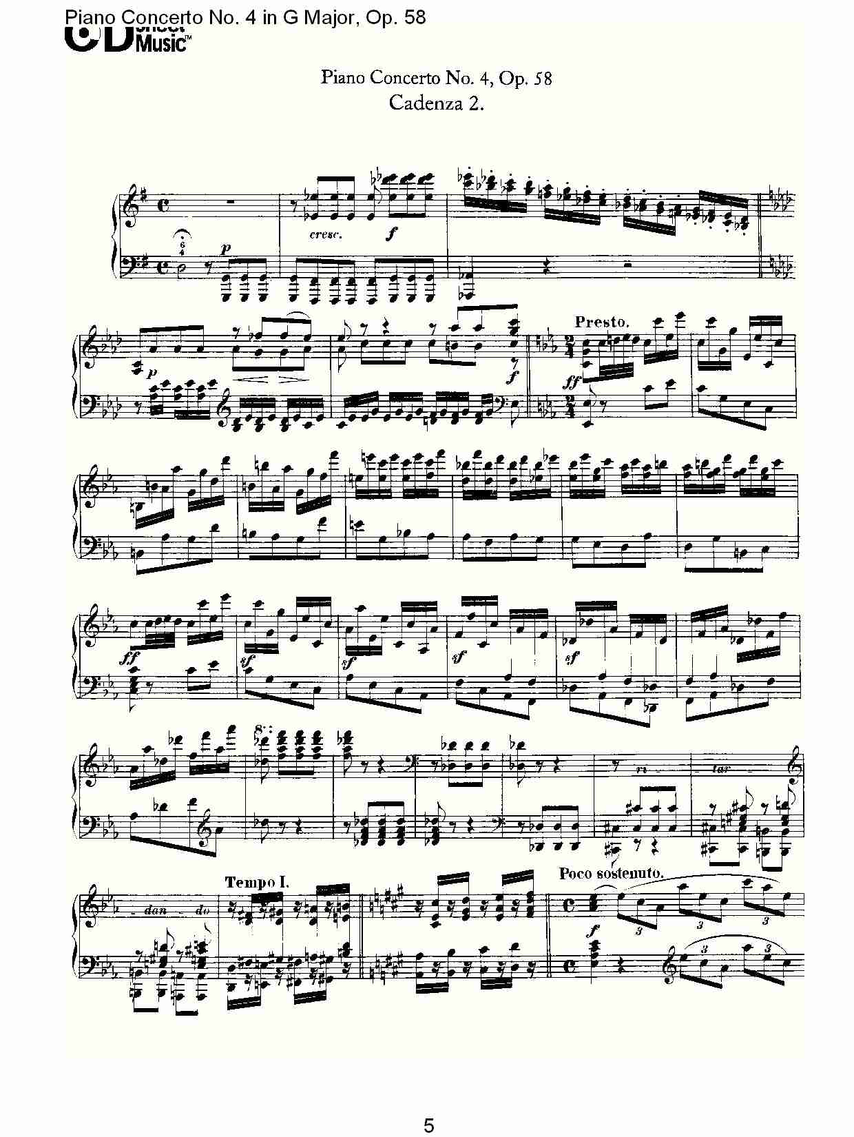 G大调钢琴第四协奏曲(总谱)5