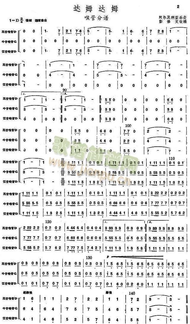 達(dá)姆達(dá)姆喉管分譜 2