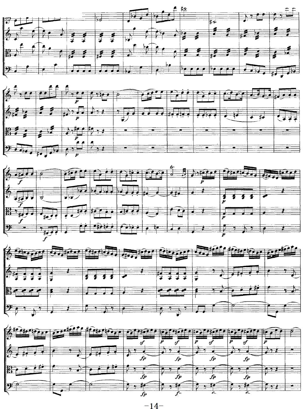 Mozart Quartet No 19 in C Major K 465(总谱)14