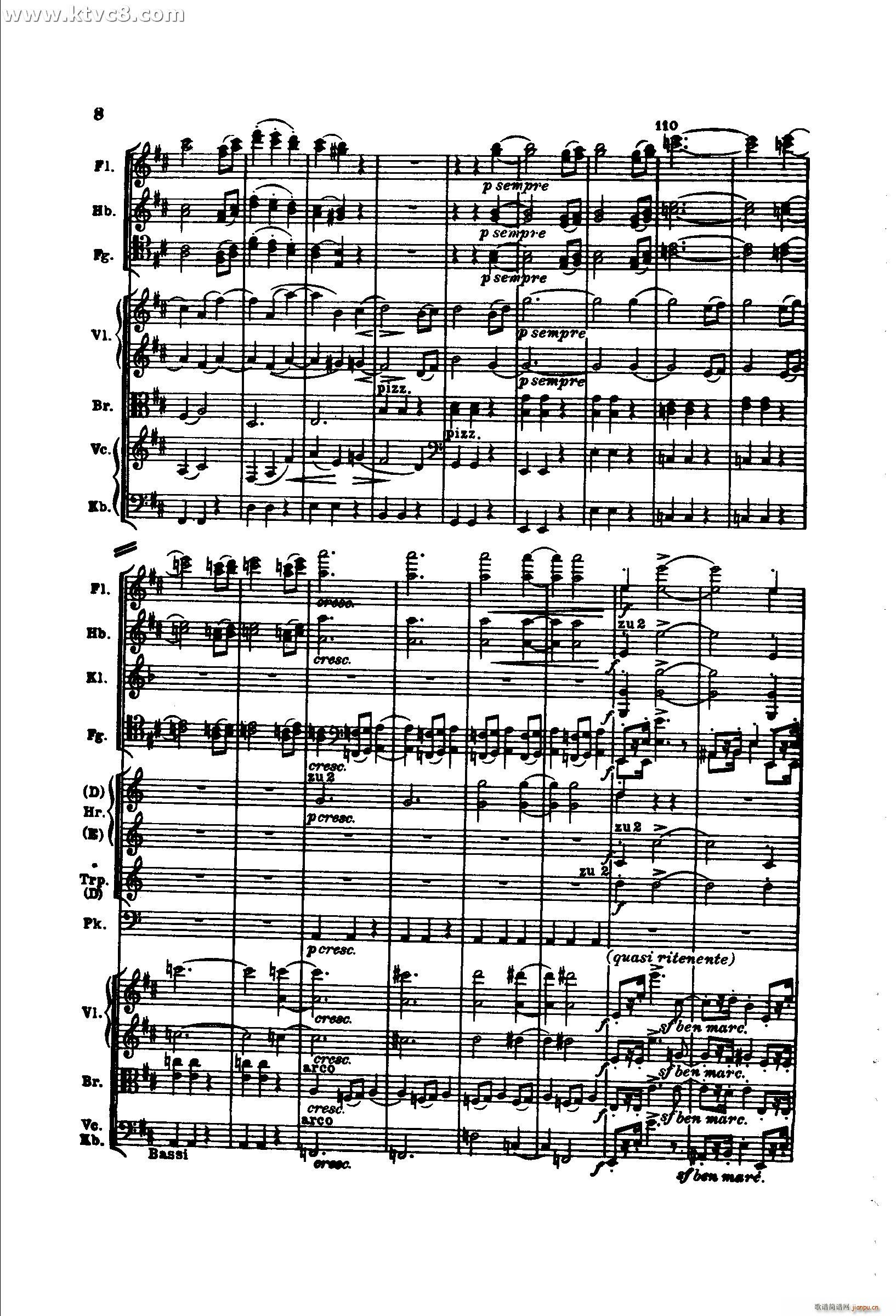 勃拉姆斯第二交响曲 第一乐章 不太快的快板(总谱)8