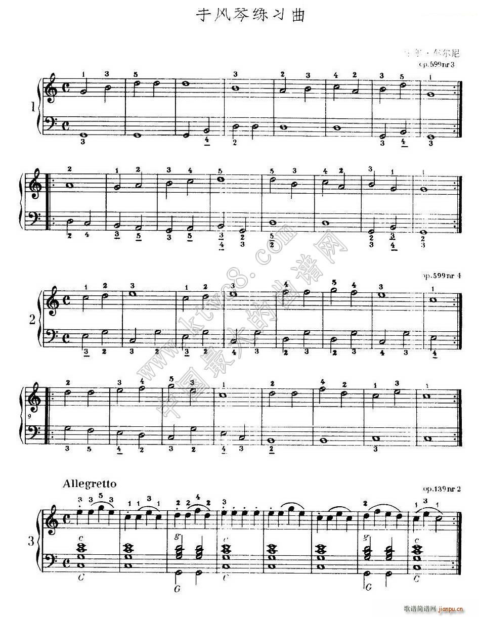车尔尼手风琴练习曲集 第Ⅰ册 1 9(手风琴谱)1