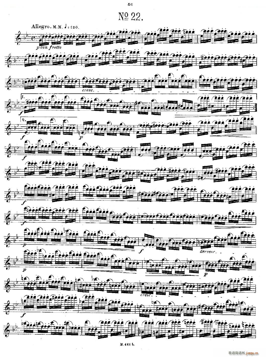 24首长笛练习曲 Op 15 之21 24 铜管 4