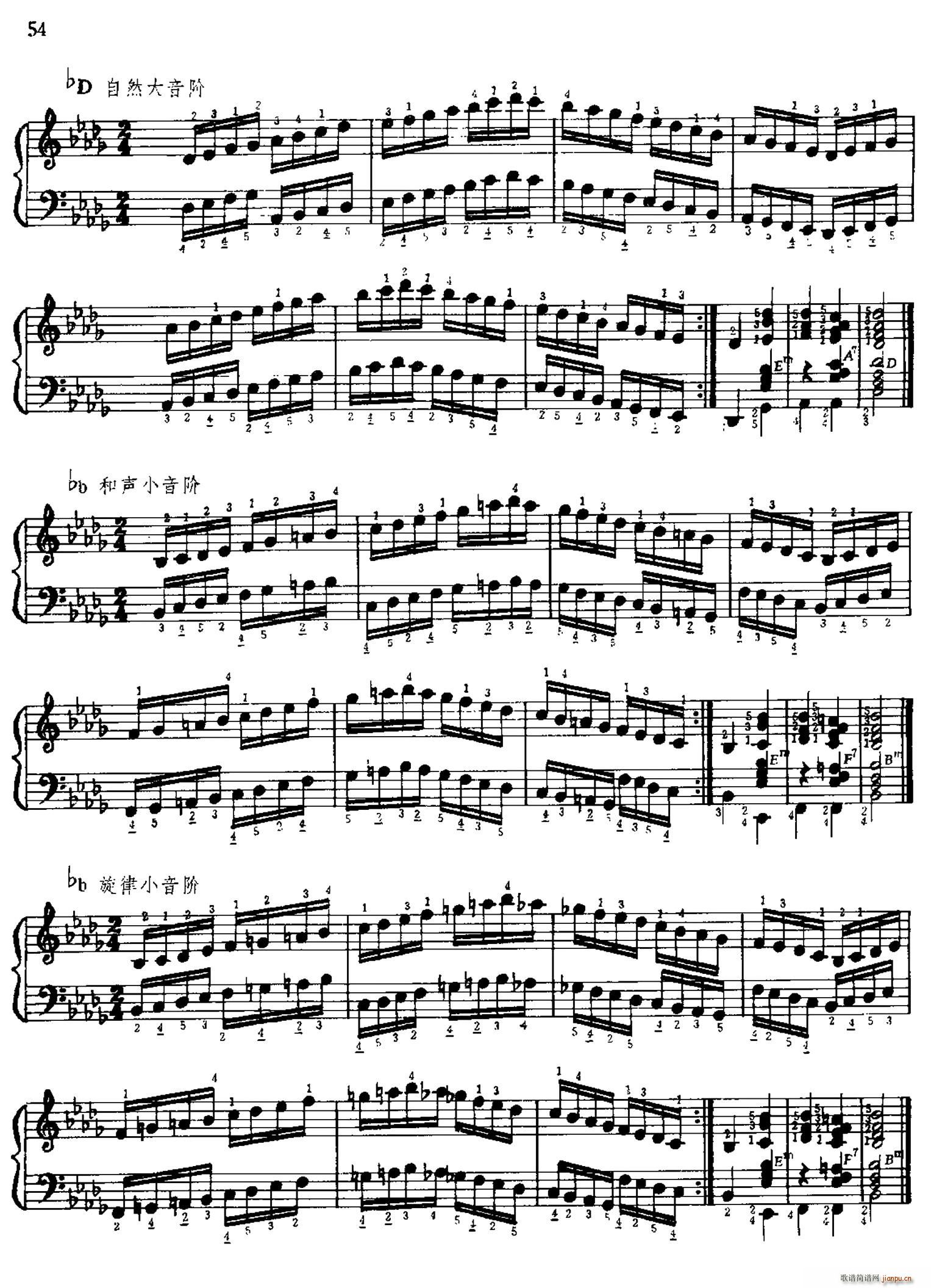 手风琴手指练习 第二部分 十二个大 小音阶的练习(手风琴谱)6