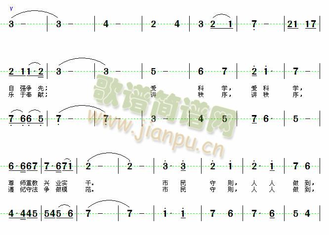 广安市民守则歌(七字歌谱)3