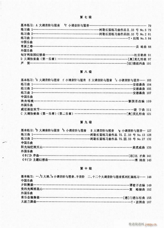 长笛考级教程目录1-20(笛箫谱)3