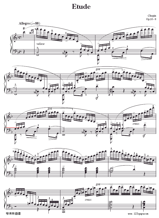 第八练习曲-EtudeOp.10-8-肖邦(钢琴谱)1