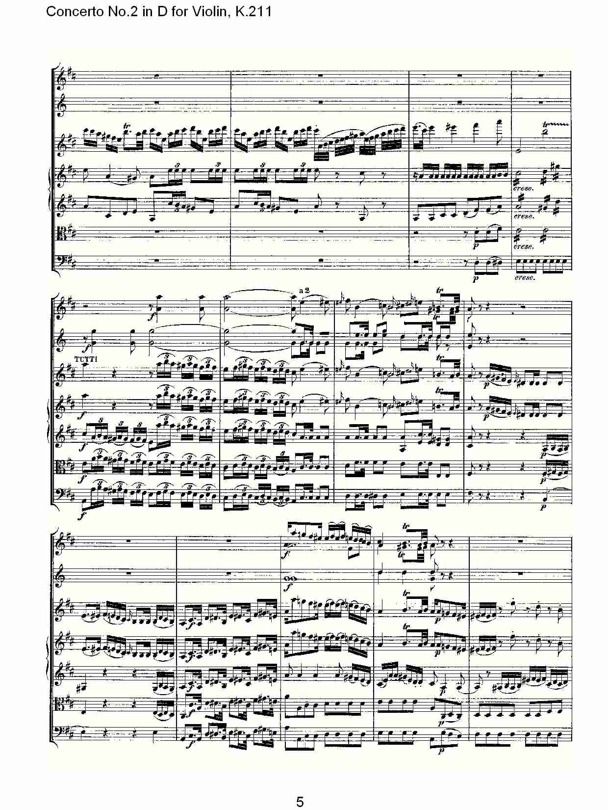 D调小提琴第二协奏曲,(总谱)5