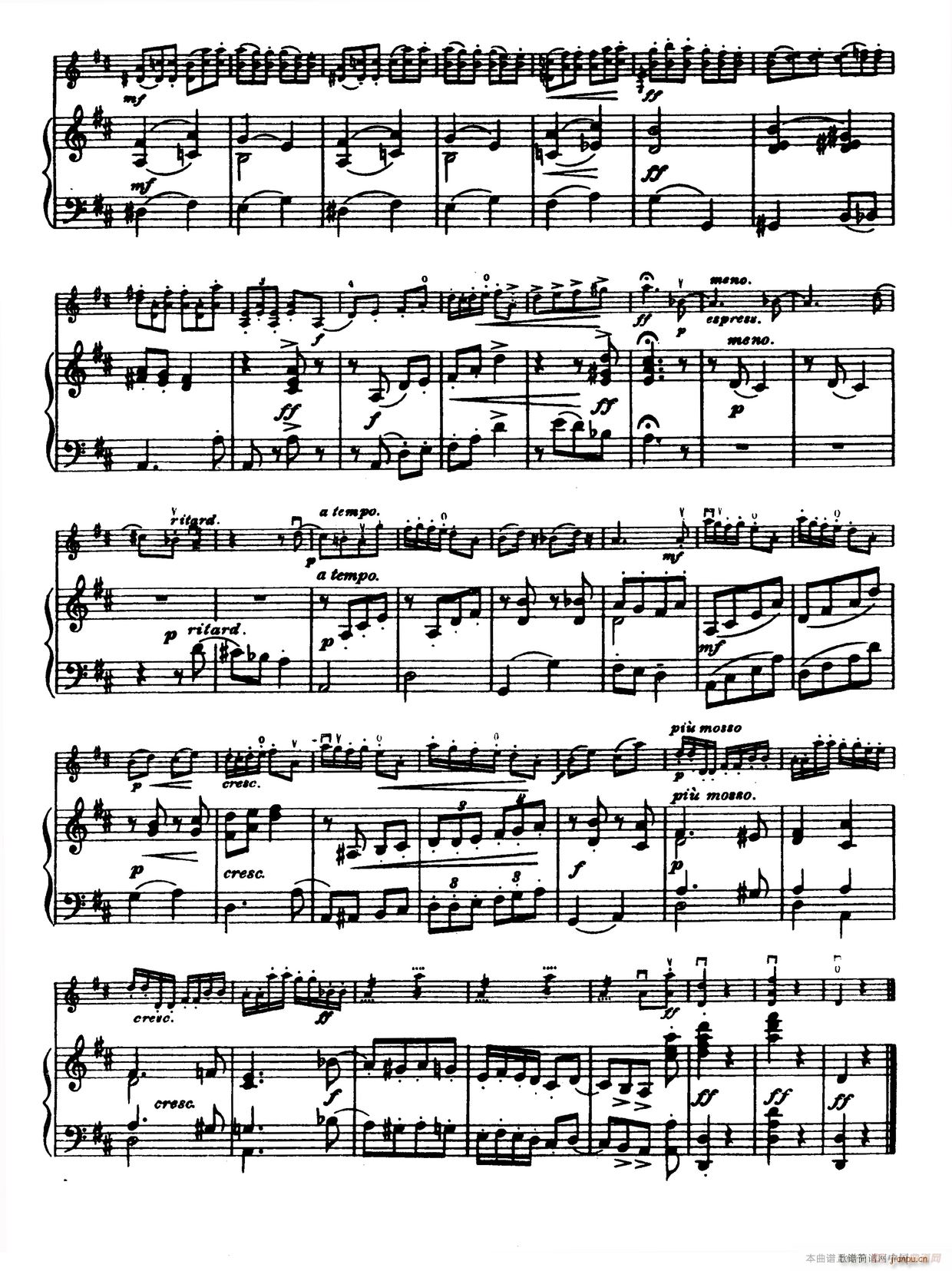 D大调学生协奏曲 塞茨作品第14号(小提琴谱)11
