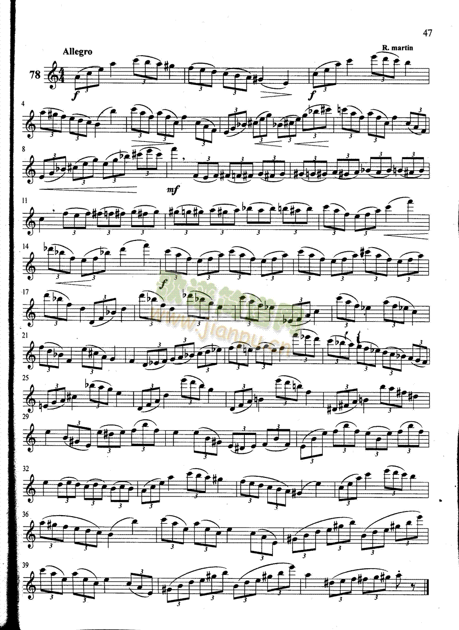 萨克斯管练习曲第100—047页(萨克斯谱)1