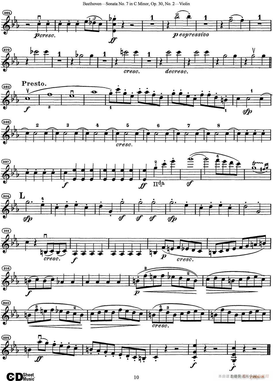 Violin Sonata No 7 in C Minor Op 30 No 2(小提琴谱)10