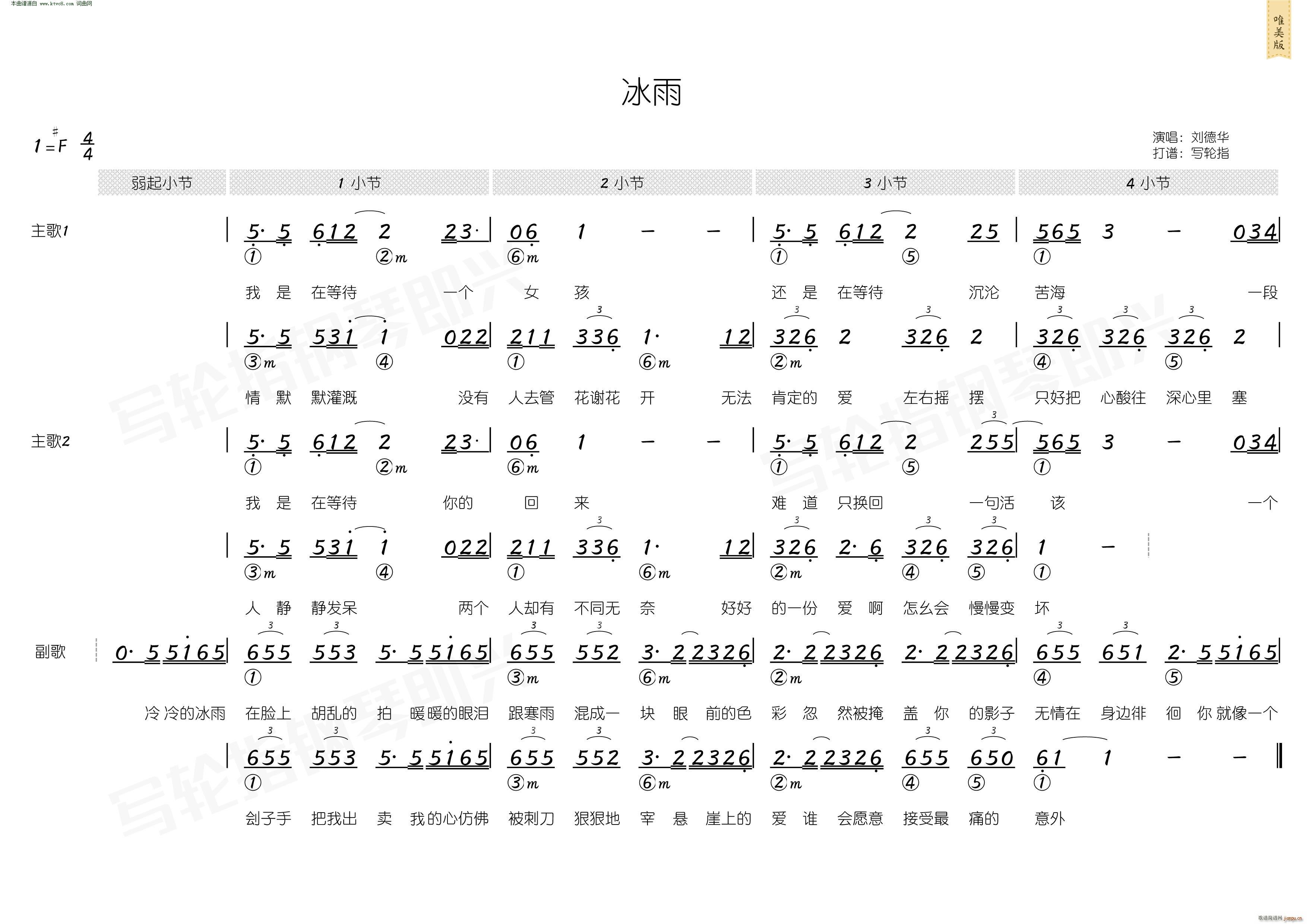 冰雨 简和谱 2