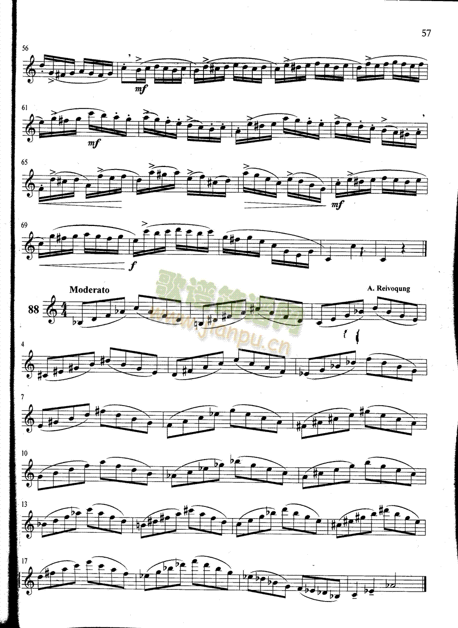 萨克斯管练习曲第100—057页(萨克斯谱)1