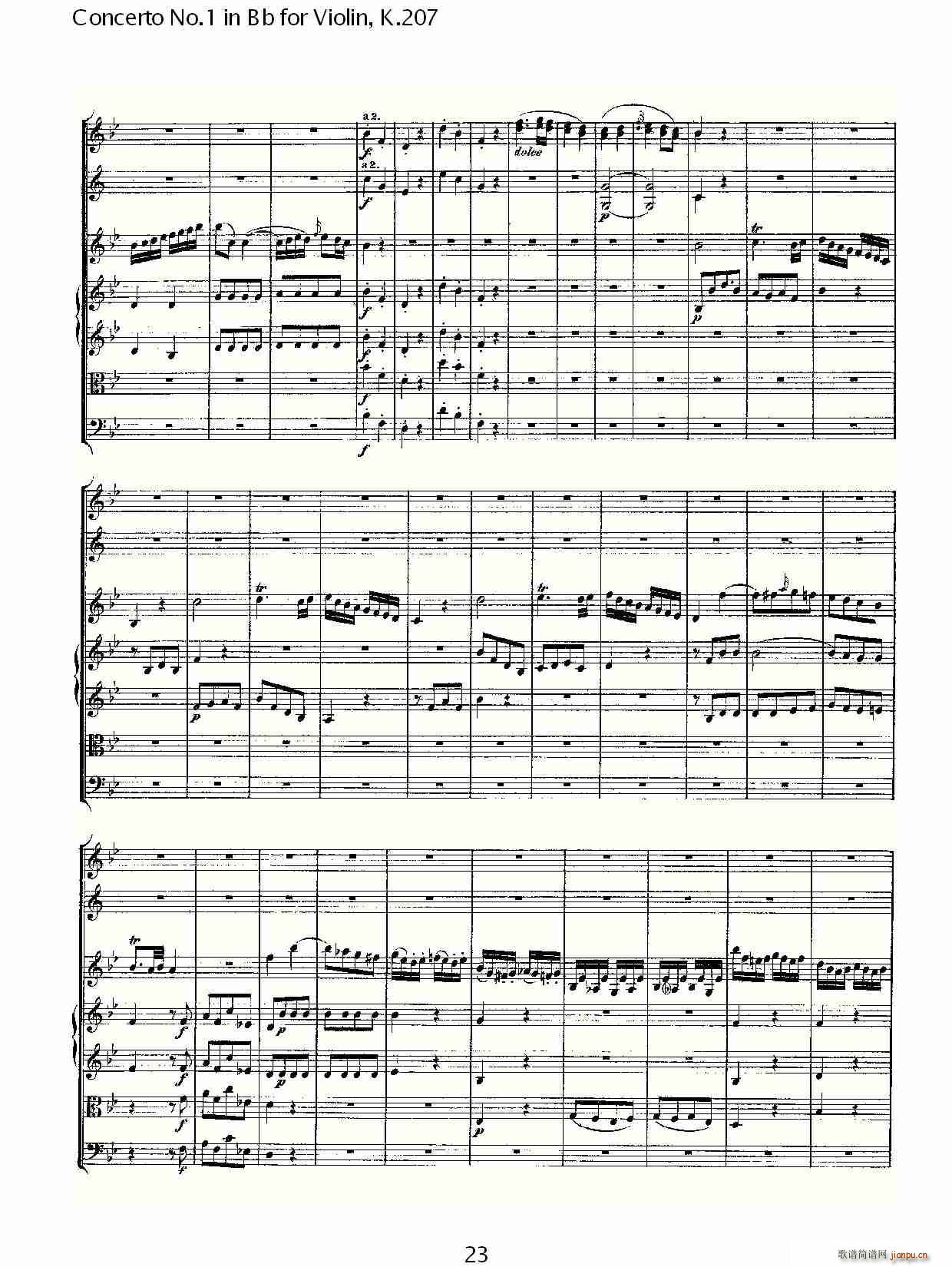 Concerto No.1 in Bb for Violin, K.207(小提琴谱)23
