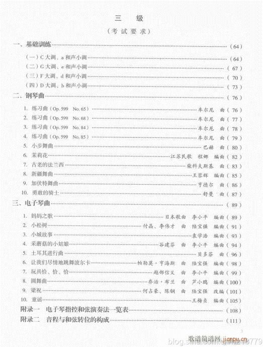 （第二套??1-3级）目录1-21(电子琴谱)3