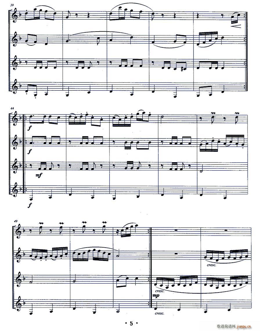 博 之舞 单簧管四重奏(总谱)5