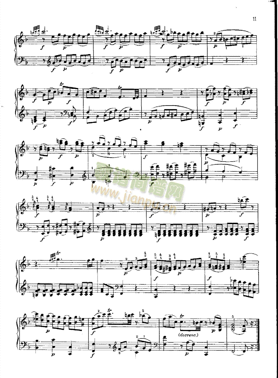 奏鸣曲Nr.279键盘类钢琴(钢琴谱)9