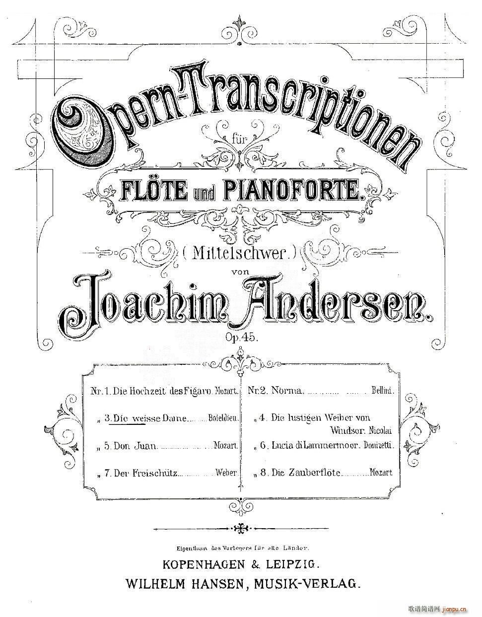 Opern Transcriptionen Op 45 3 笛萧谱(笛箫谱)1