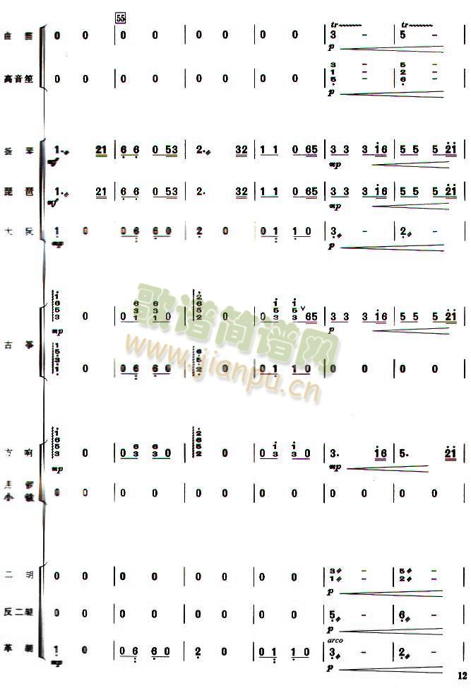 蘇堤漫步民樂合奏總譜(總譜)12